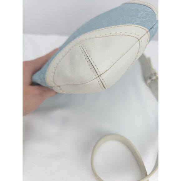 Vintage Baby Blue Coach Crossbody Bag Purse Y2K Signature Mini 'C ' Monogram - Picture 3 of 15